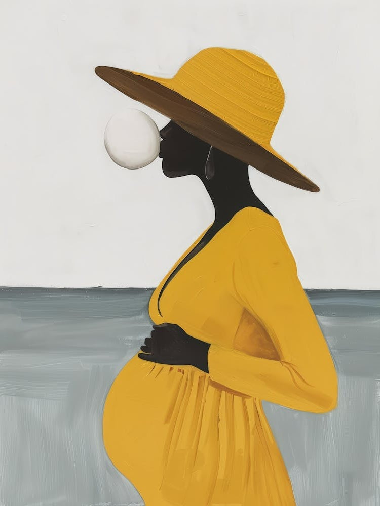 Pregnant Woman Blowing Bubbles 1