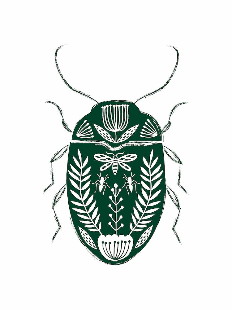 Folk Beetle Dark Green