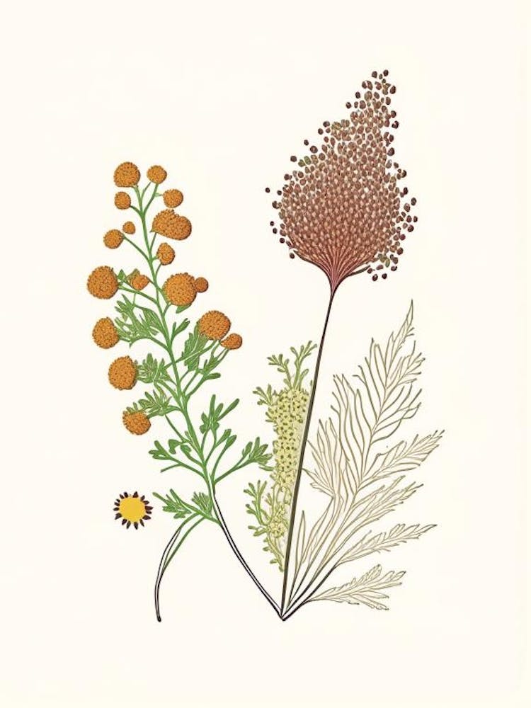 Coriander Seed Spices And Herbs Minimal Line Drawing 1