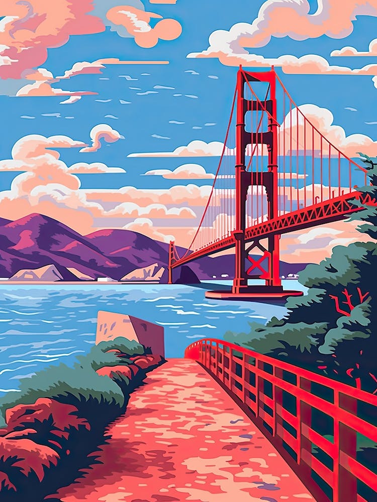 Pont Du Golden Gate San Francisco Coloré 6