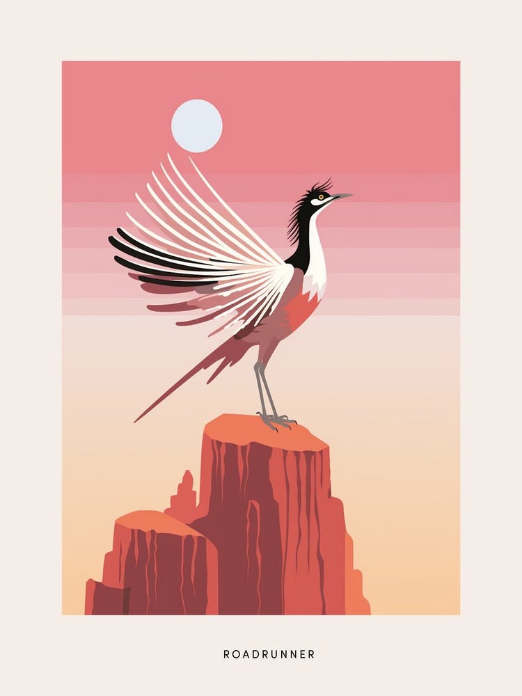 Minimalist Roadrunner 1 Bird Poster