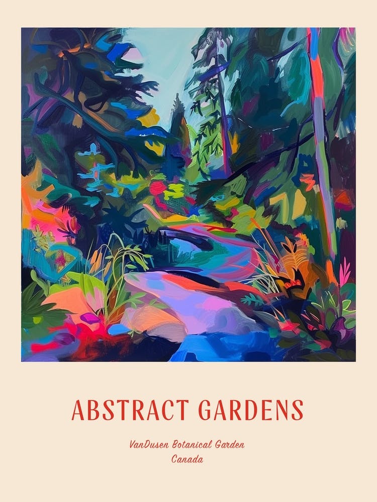 Colourful Gardens Vandusen Botanical Garden Canada 2 Red Poster
