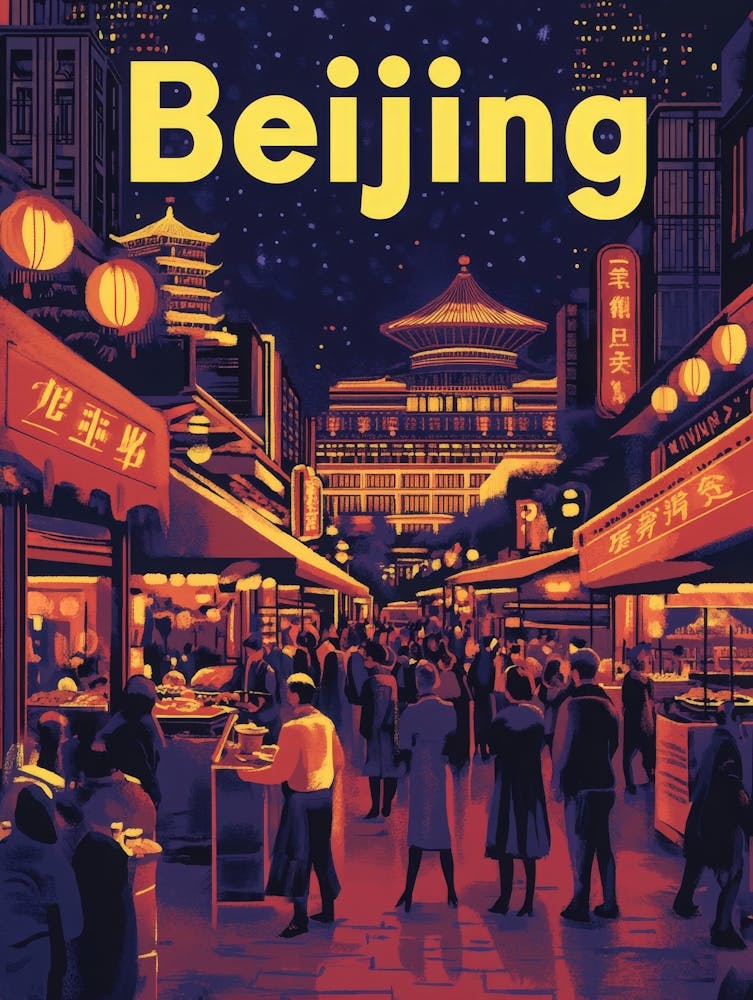 Aihrgdesign A 1970s Inspired Travel Poster For Beijing