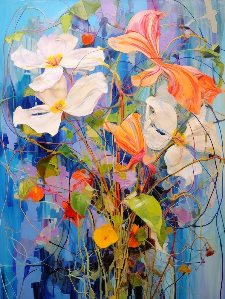 Abstract Flower Painting Moonflower 2