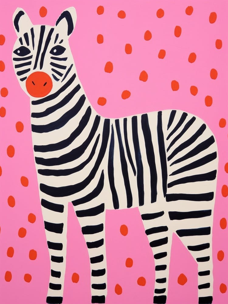 Pink Polka Dot Zebra 1