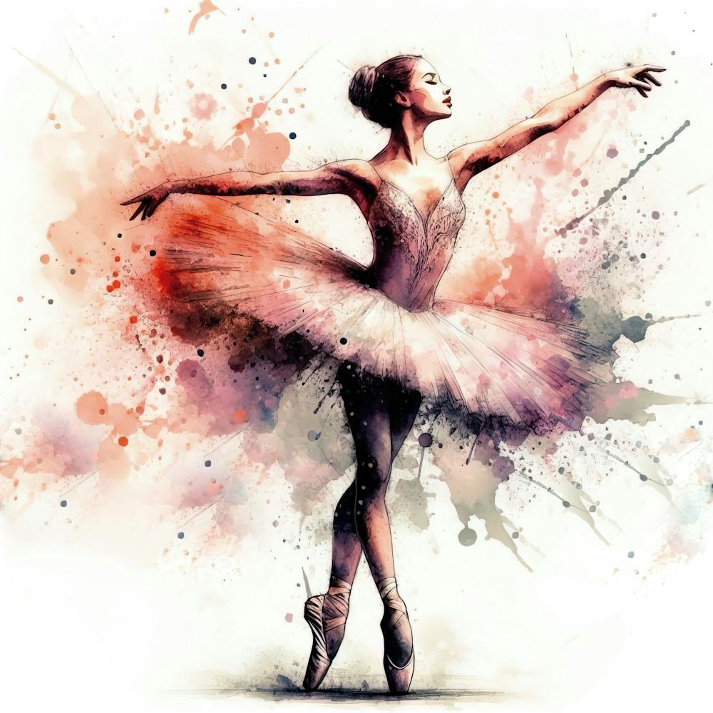 Classical ballet dancer in watercolor 1