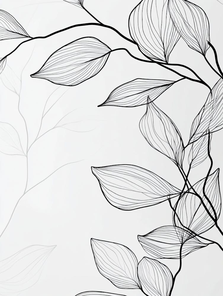 Black And White Leaves 2