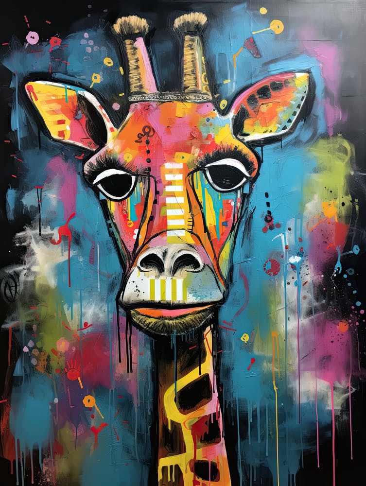 Giraffe 4 Basquiat style