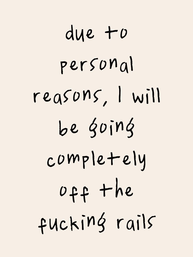 Due To Personal Reasons | Black and Cream