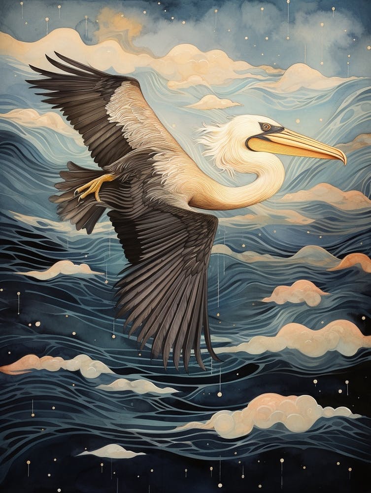 Pelican 1 Gold Detail Painting