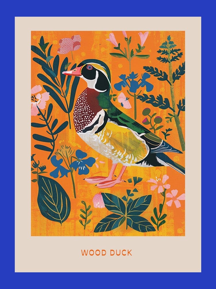 Spring Birds Poster Wood Duck 2
