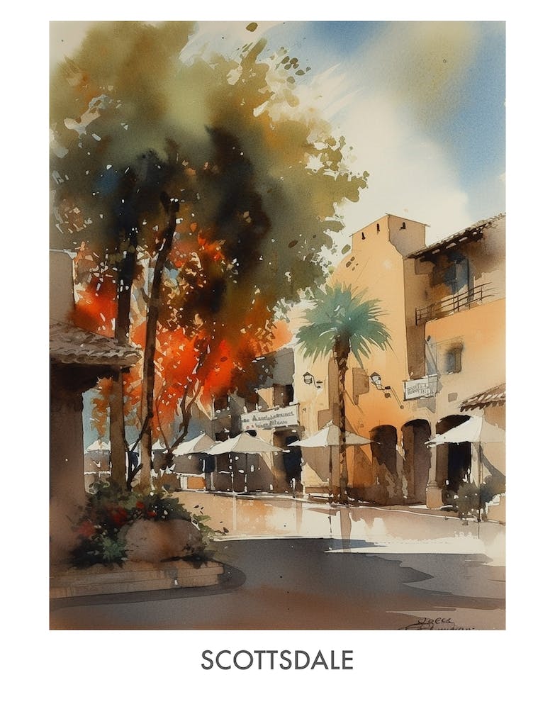 Scottsdale Watercolor 3travel Poster