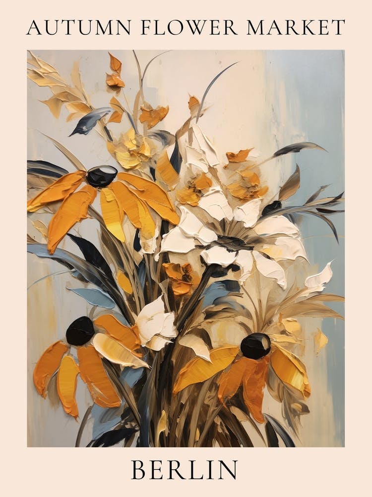 Autumn Flower Market Poster Berlin