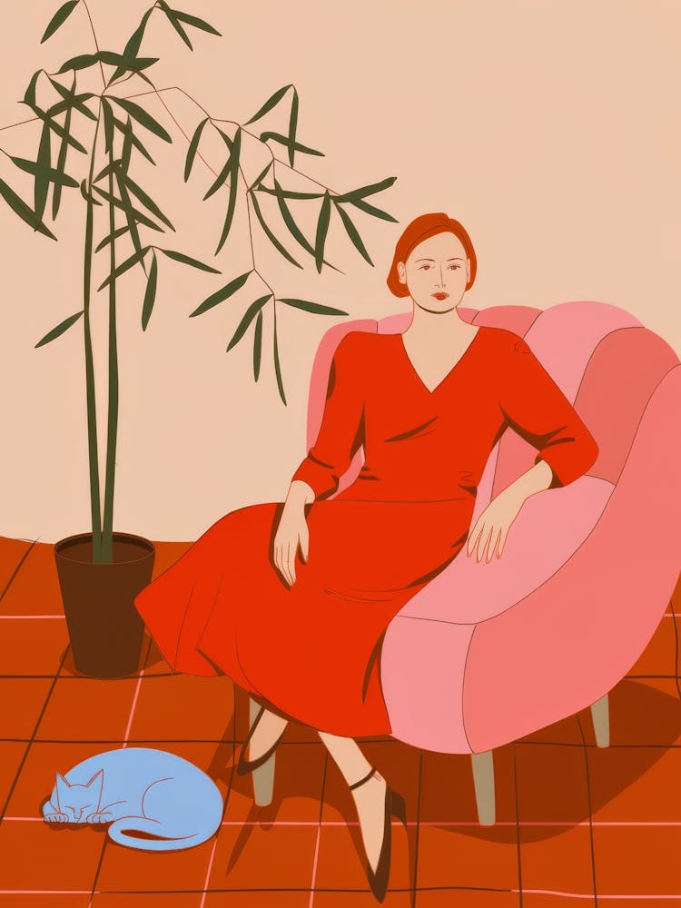 Red Dress Contemplation