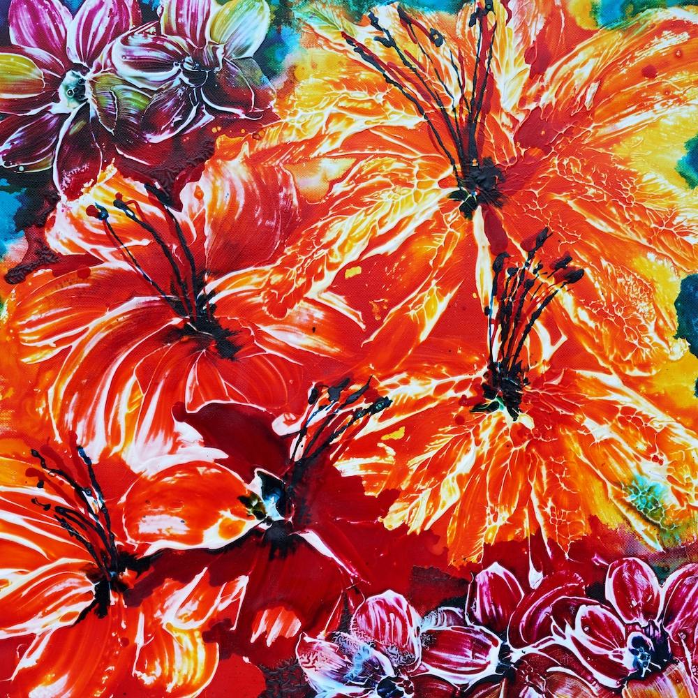 Red Yellow Colourful Painting Square