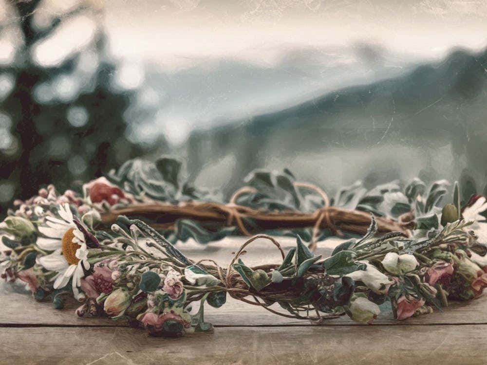 Rustic Dried Flower Crown - Botanical