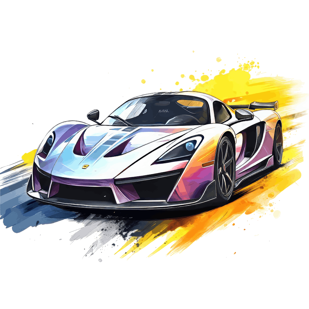 Watercolor Sleek Supercars 23