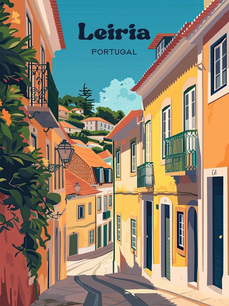 Leiria Portugal Streetview Digital Travel Art