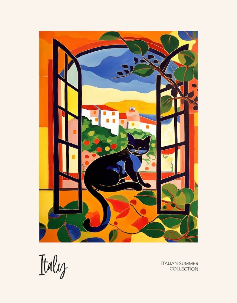 Cat On Window Matisse 3 Italian Summer Collection