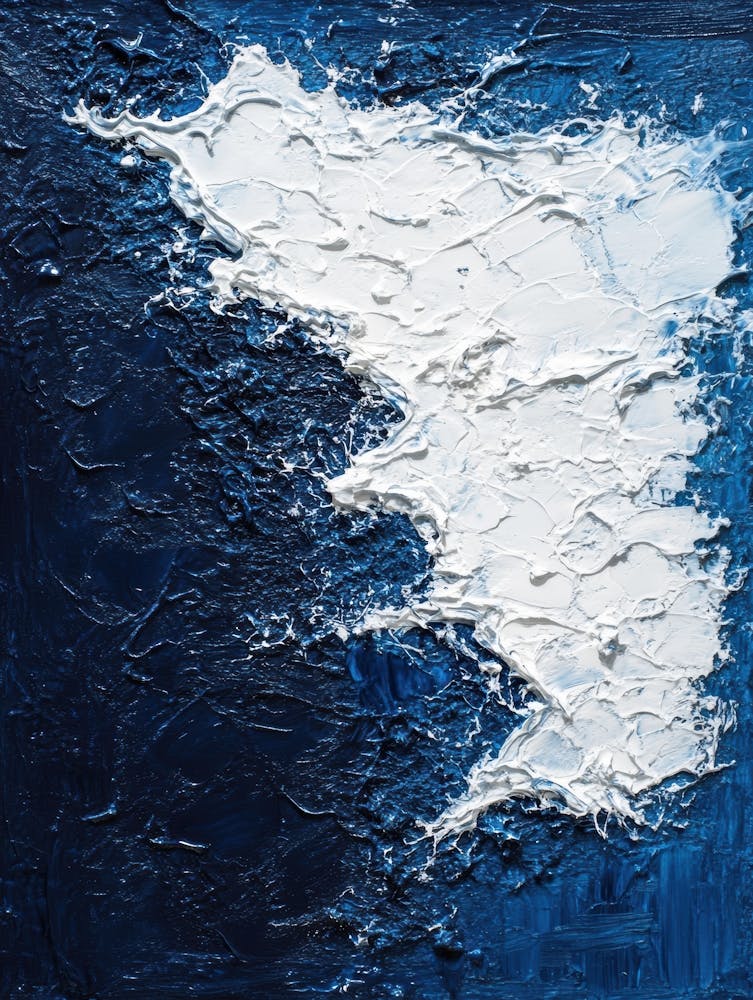 Abstract Painting, Blue And White