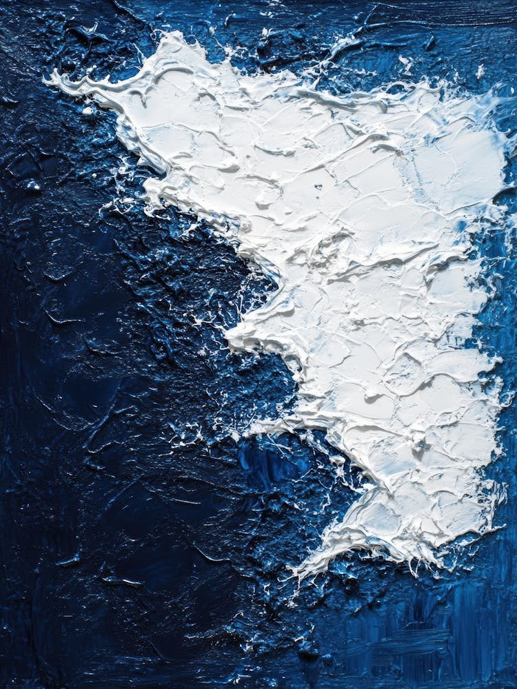 Abstract Painting, Blue And White