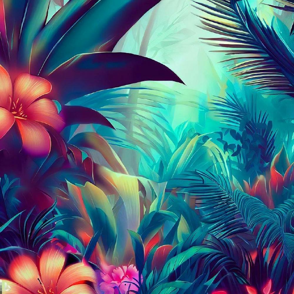colorful jungle art