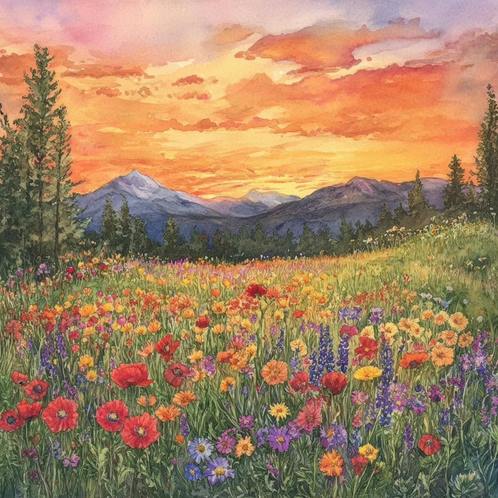 Wildflowers At Sunset 2