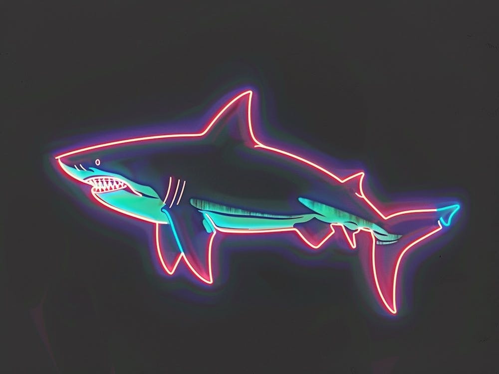 Neon Sign Inspired Shark 5