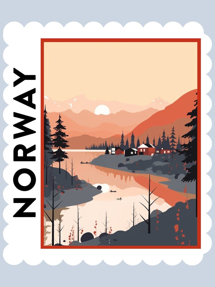 Norway 2 Travel Stamp Poster