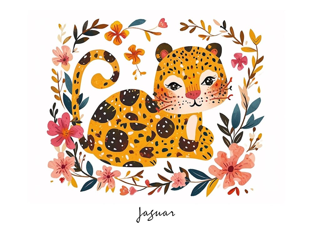 Little Floral Jaguar 2 Poster