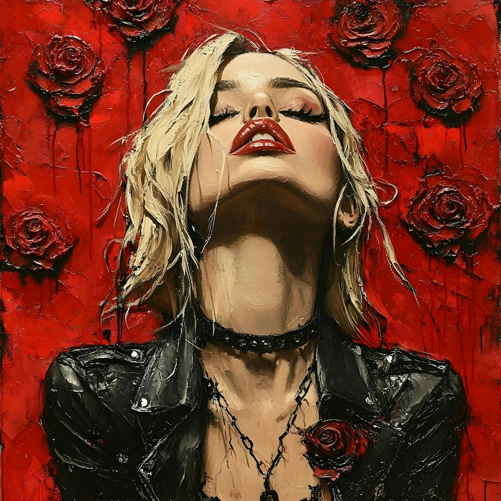 Punk Blonde With Roses 1
