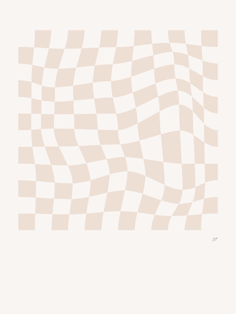 Wavy Checkered Pattern Poster Neutral
