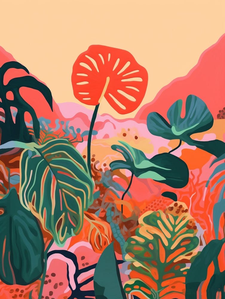 Boho Plant Painting Swiss Cheese Plant 4
