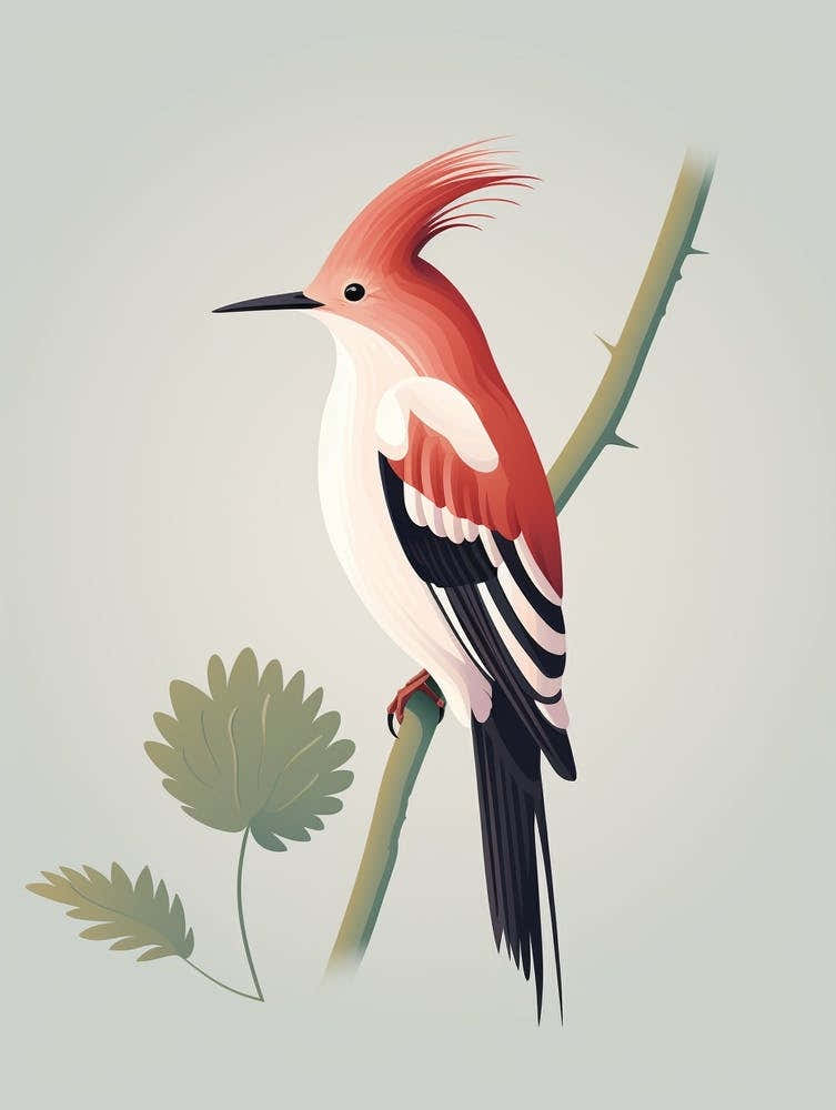 Minimalist Hoopoe 1 Illustration