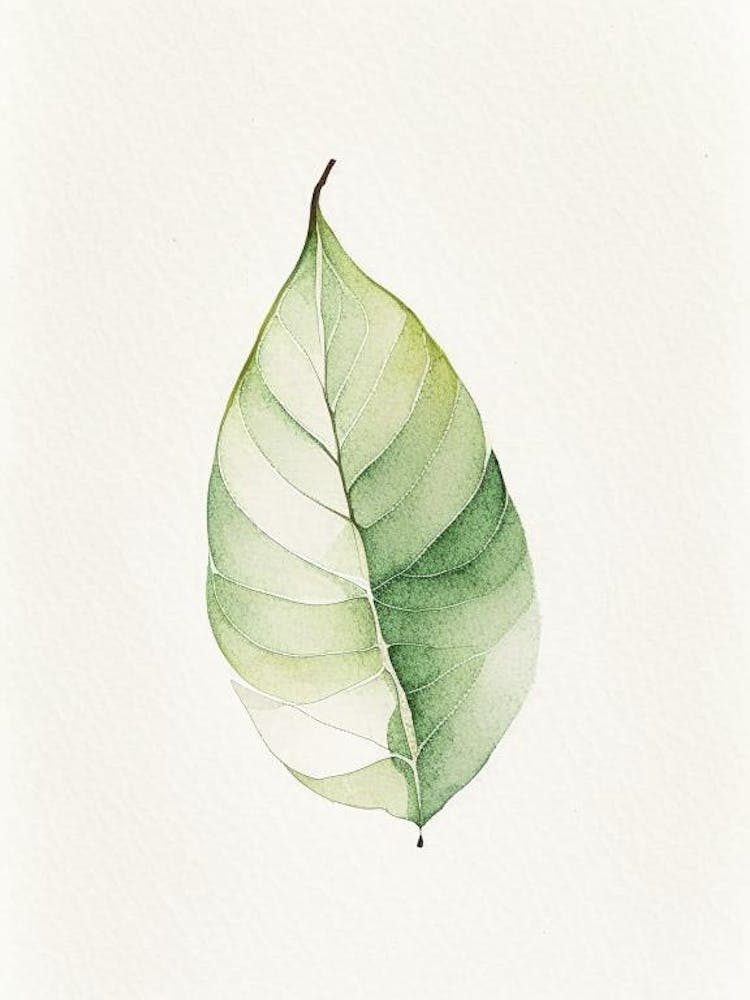 Birnenblatt Minimalistische Aquarell 1
