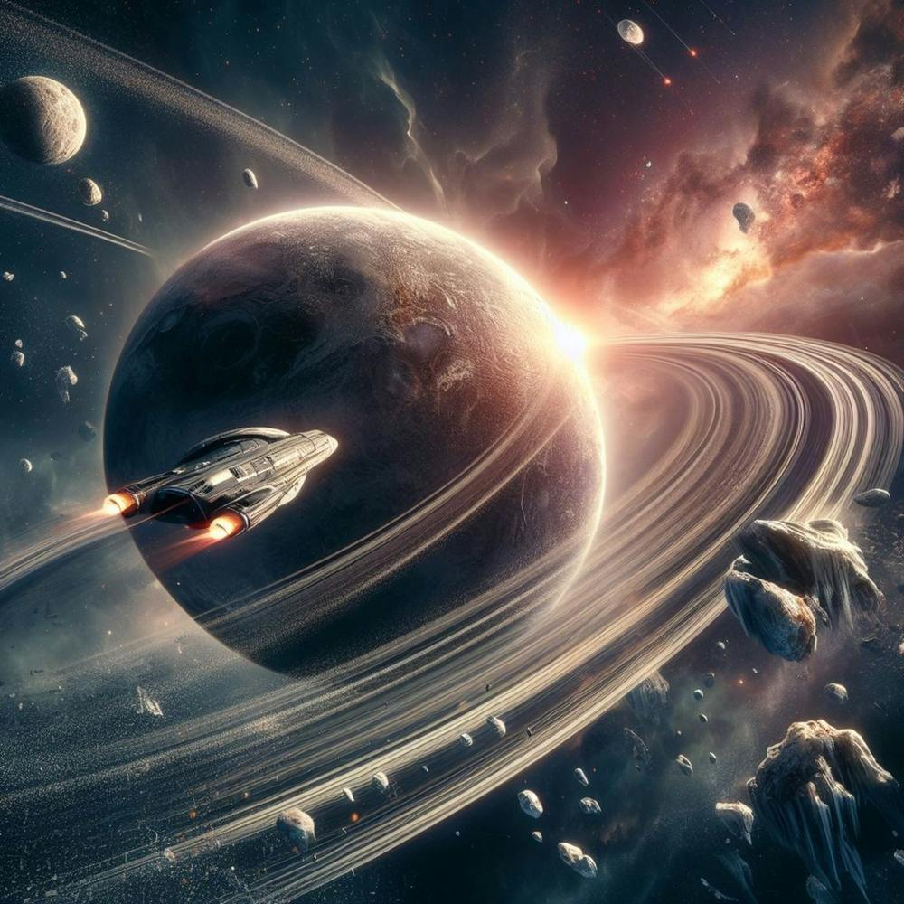 Spaceship In Space