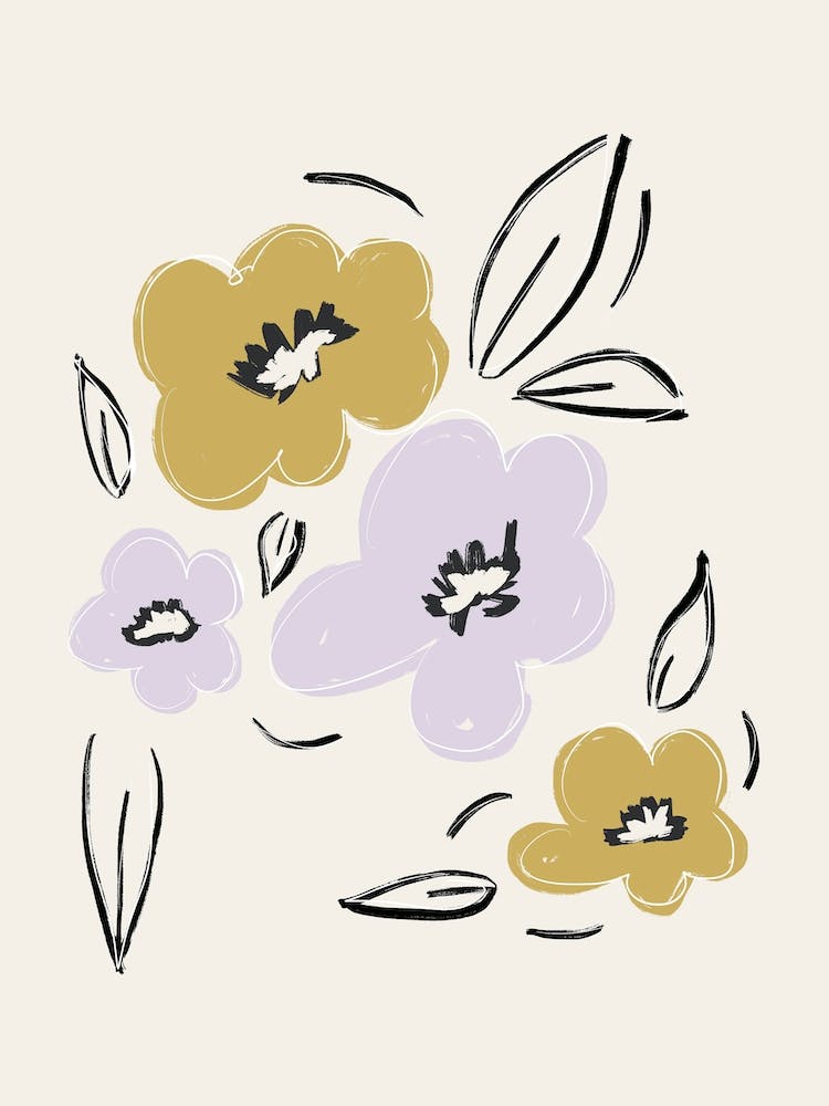 Flower Bouquet 3 Ochre Lila