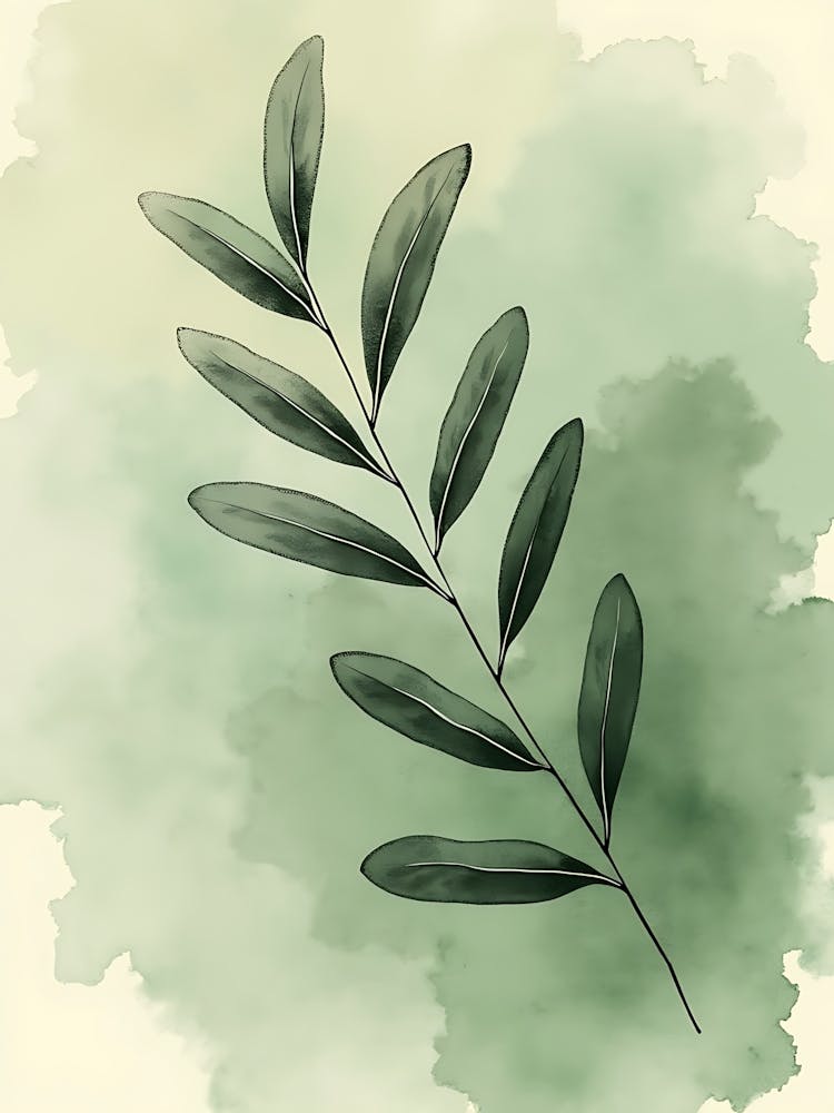Sage Leaf Harmony Illustration 2