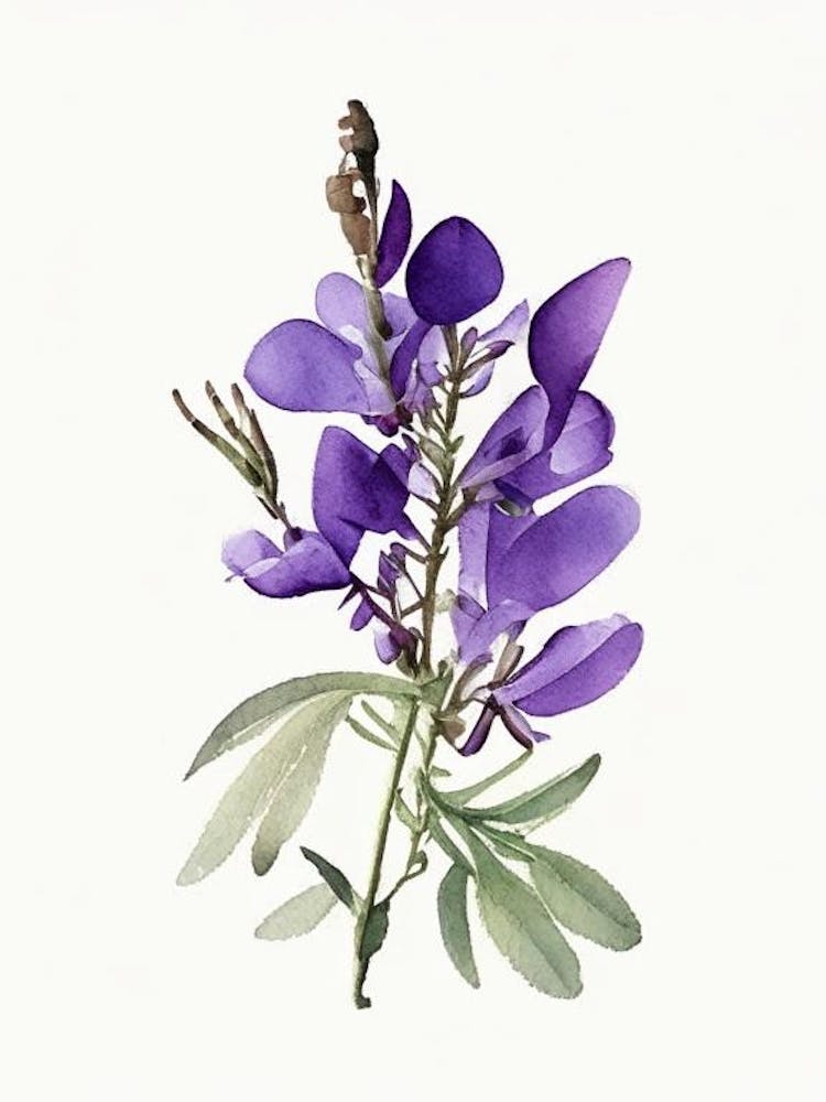 Wild Indigo Wildflower Watercolour