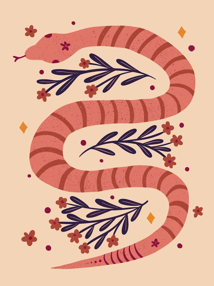 Modern Snake Mocha And Burgundy