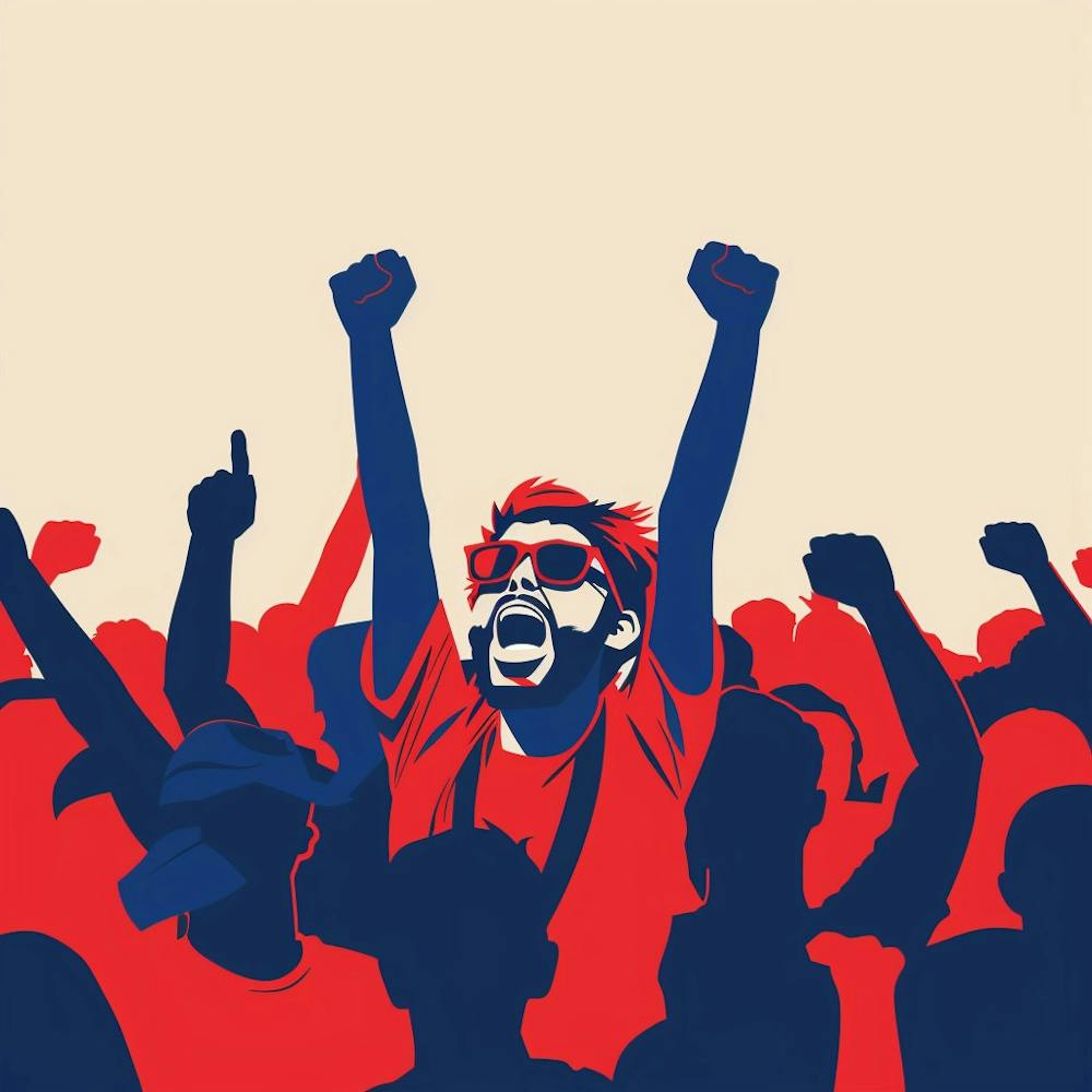 A Sports Fans Cheering Minimal Illustration 1718674625 3