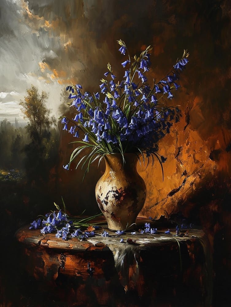 Baroque Floral Still Life Bluebell 1
