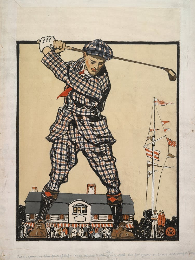 Man Swinging Golf Club (1915), Edward Penfield