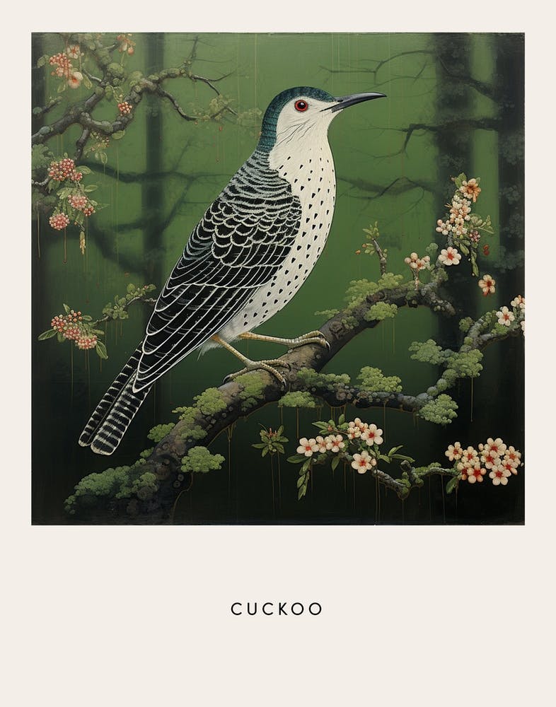 Ohara Koson Inspired Bird Painting Cuckoo 2 Poster