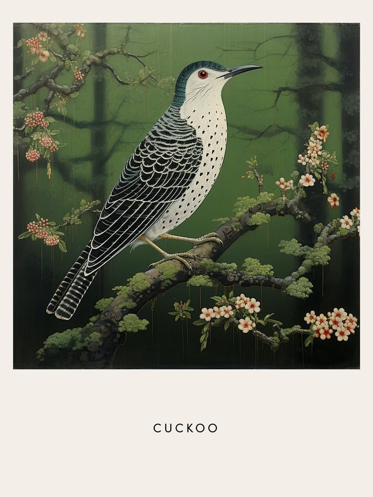 Ohara Koson Inspired Bird Painting Cuckoo 2 Poster