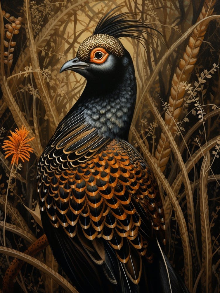 Dark And Moody Botanical Pheasant 5