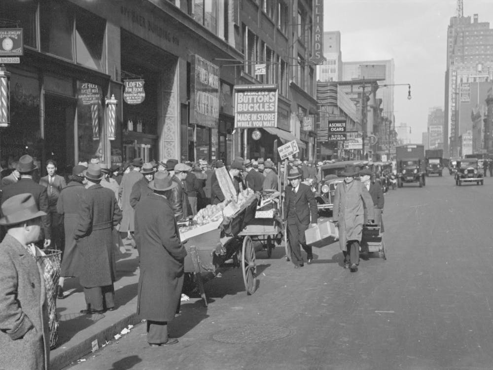 Untitled Photo, Possibly Related To Street Scene At 38th Street And 7th Avenue, New York City By Russell Lee