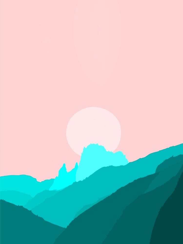 Boho-Sonnenuntergang – Abstraktes Gemälde