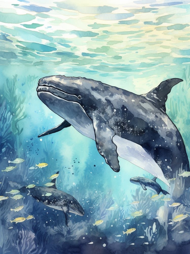 Nothern Right Whale Storybook Illustration 2
