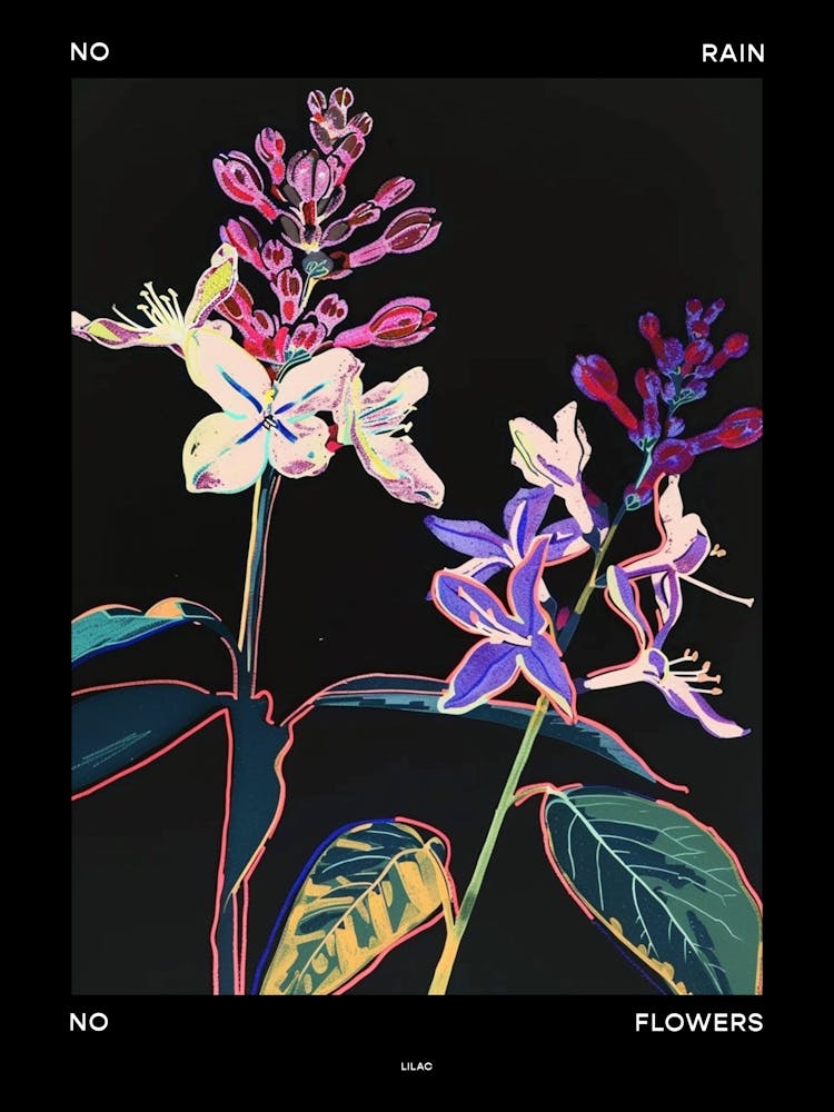 No Rain No Flowers Poster Lilac 1